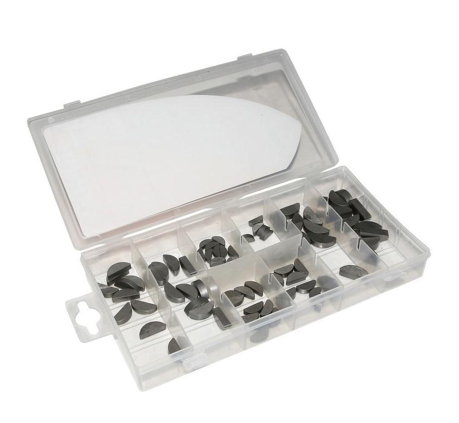 Clavette demi-lune contre le jeu mécanique, assortiment 80 pièces pour calage fixe