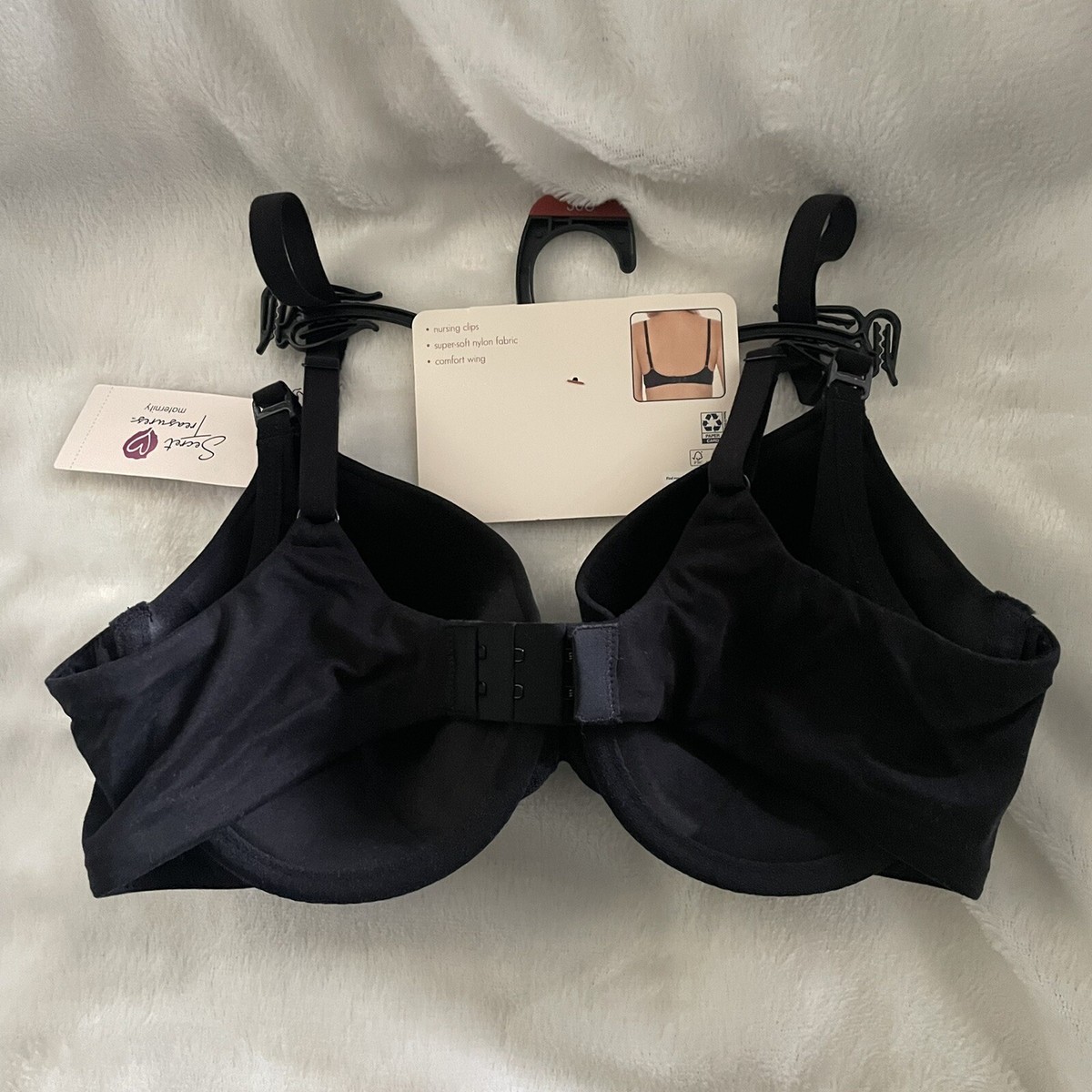 Secret Treasures Women's Maternity Nursing T-Shirt Bra 36C Black