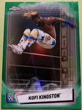 Kofi Kingston 2021 Topps Chrome WWE Green Refractor 92/99 #25