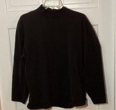 All Points Reference Point BLACK MOCK Turtleneck Sweater Womens Size L ARGE EUC