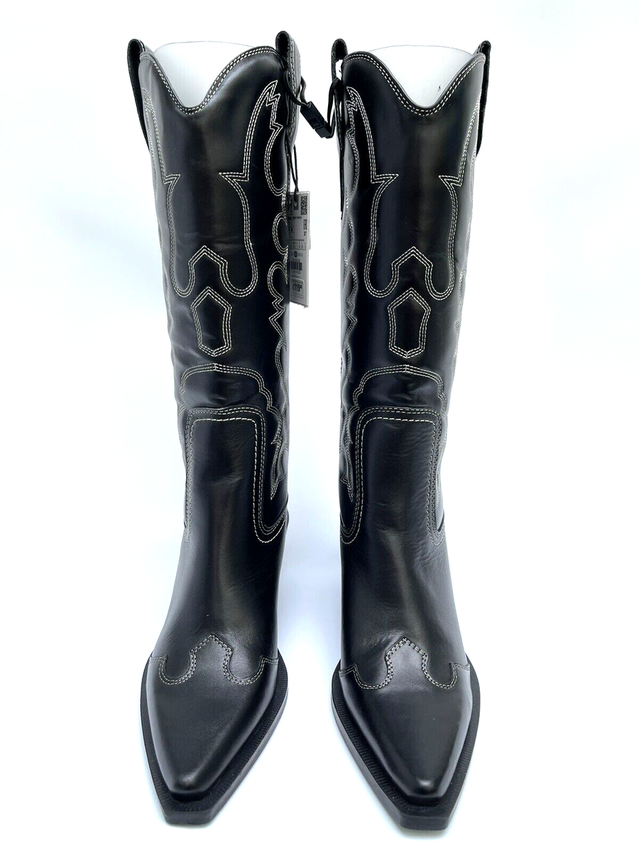 BOTTES HAUTES À TALONS EN CUIR - Noir | ZARA Suisse / Switzerland