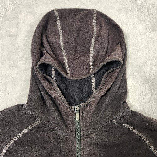 KATHMANDU HOODIE JACKET WOMENS SIZE 12 BLACK ZIP UP WASH FADE POLY/COTTON - Picture 2 of 12