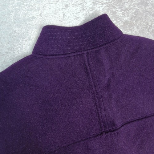Jaeger Womens Angora Cashmere Wool Pea Coat UK 12 Flared Big Sleeves Purple - Picture 8 of 16
