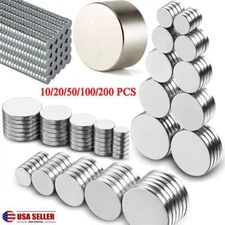 Lot 50-200 Pcs Neodymium Magnets Round Disc N52 Super Strong Rare Earth Magnet