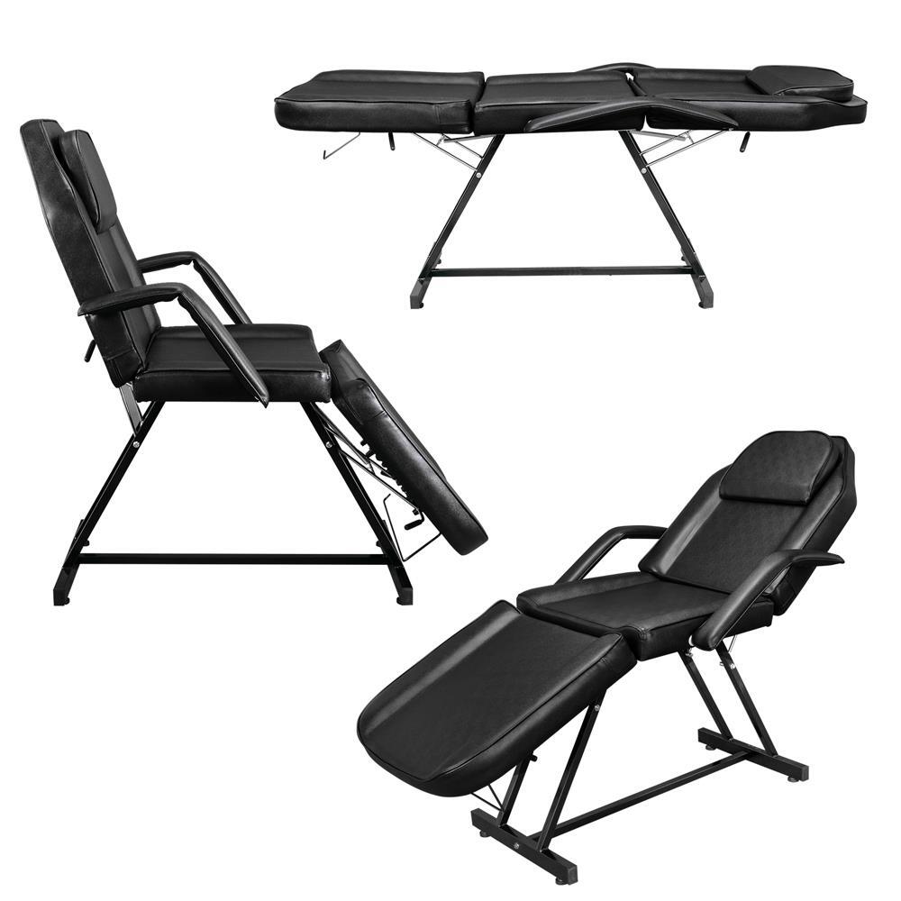 75in 3-Section Multipurpose Massage Bed, Spa & Salon Facial, Tattoo Chair Stool