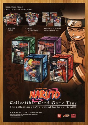2007 Naruto Collectible Card Game Tins Vintage Print Ad/Poster CCG