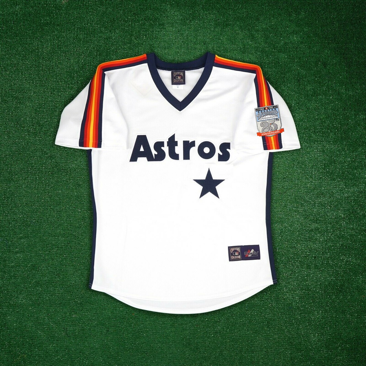Houston Astros 1990 Throwback 25th Cooperstown Men's Home White  Jersey