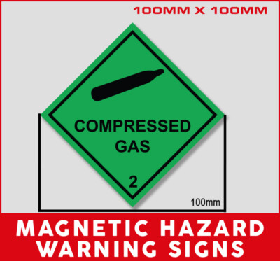 100 mm magnetisch brennbar komprimiert Gasgefahr Warnung LPG Transportschild Sicherheit