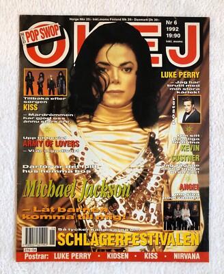 MICHAEL JACKSON 1992 Clipping Poster Swedish Music magazine OKEJ