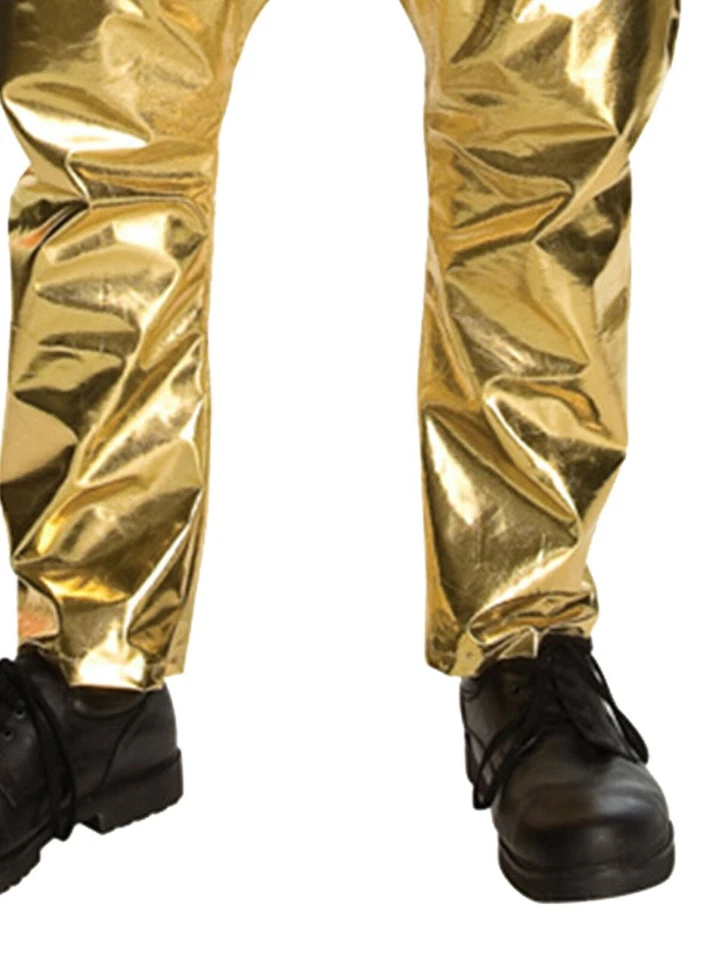 Mens 80s Gold Rap Hip Hop Retro Rapper Costume 90s 1980s Parachute Pants Vest - image 2 of 2