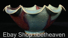 8" Marked Old Chinese Jun Kiln Porcelain Song Dynasty Palace Lace Bowl Bowls