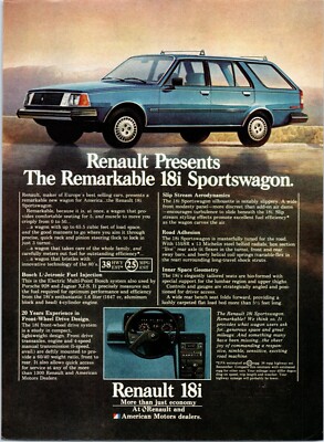 1981 Renault 18i Sportswagon Station Wagon Vintage Print Ad AMC