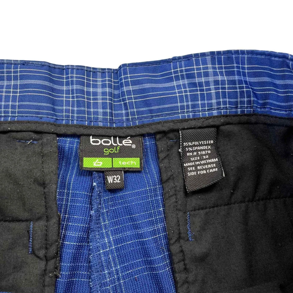 Pantalones cortos a cuadros Bolle Golf Tech para hombre azul blanco 32 Foto 2 de 4