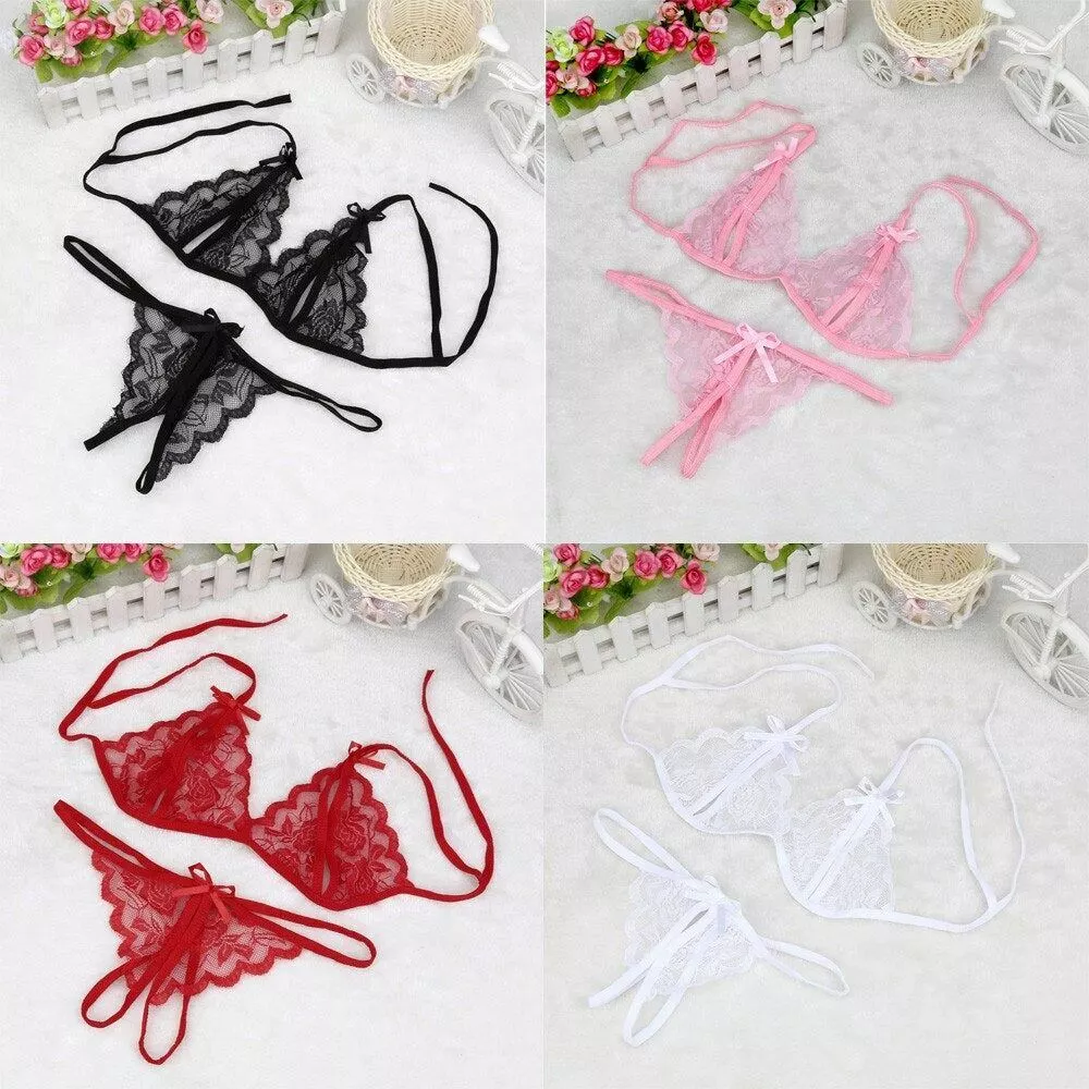 Dentelle Sexy Ensemble Lingerie Femme Creusé Transparent Érotique Sous Porno Br eBay