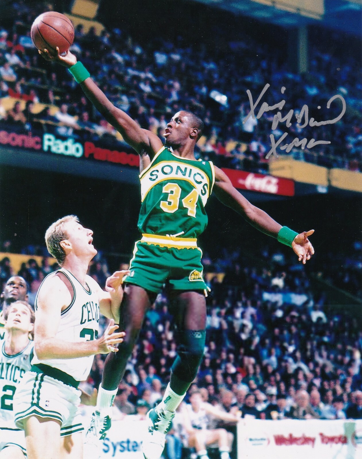 Xavier McDaniel Autographed Signed Seattle Supersonics ACTION 8x10 