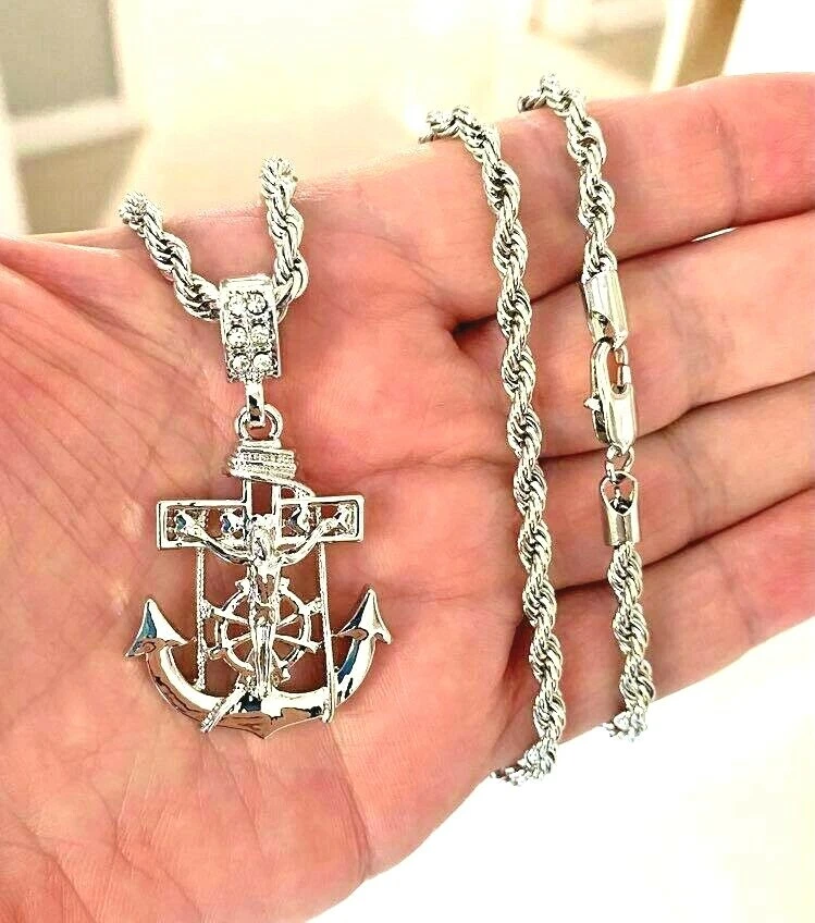 Anchor jesus hotsell cross necklace