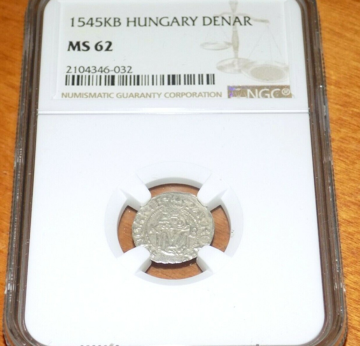 1545 KB HUNGARY DENAR MS62 NCG MS 62 Hungarian Medieval Era Silver