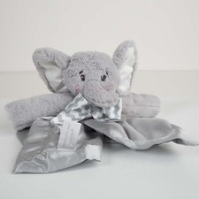 Baby Elephant Security Blanket Gray Satin Lovey Lil' Spout Snuggler Bearington