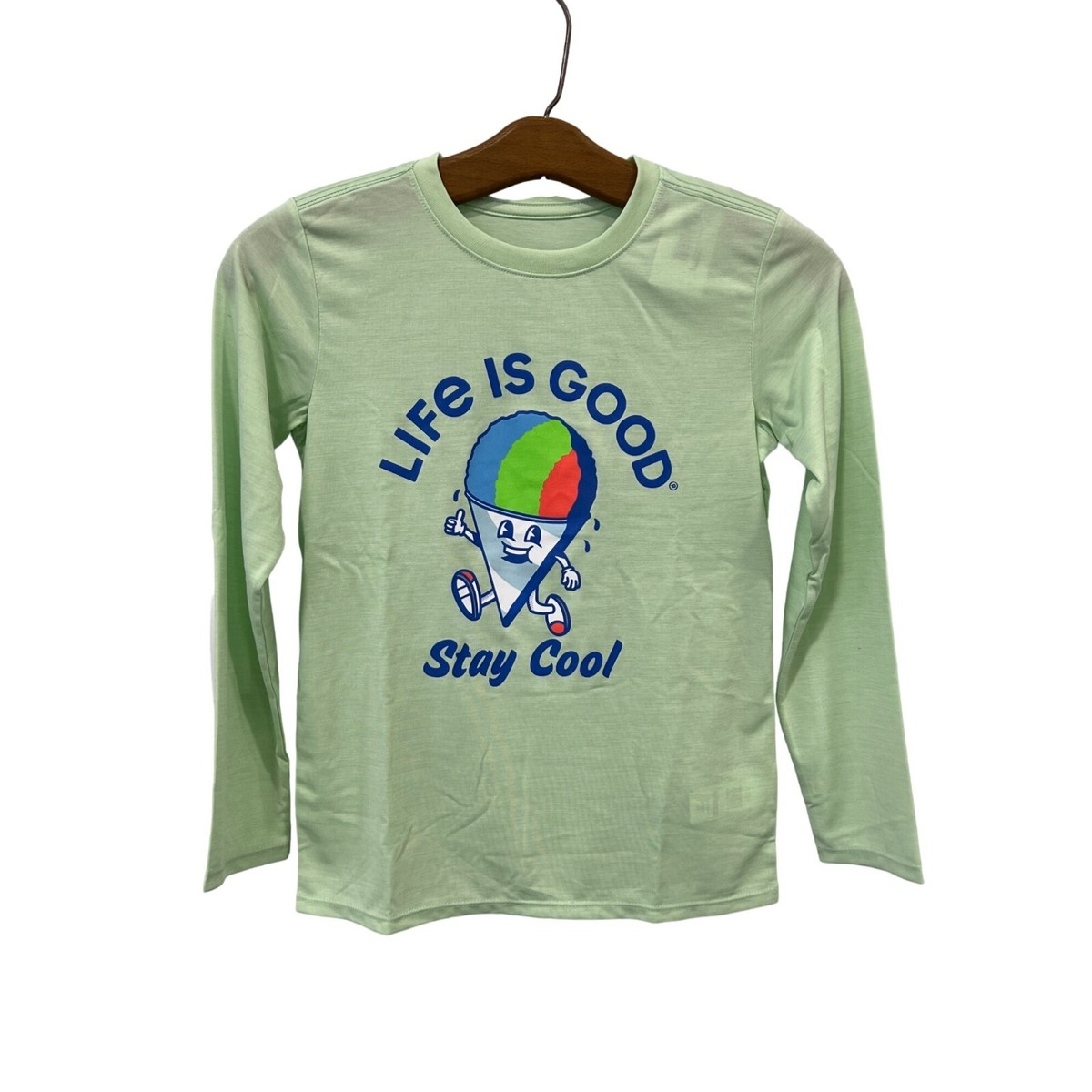 トップス Good Enough 00s Logo L/S Cotton Shirt Life Is Good Long Sleeve Sun Crusher Tee Kids M Stay Cool Graphic