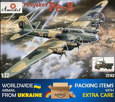 Pe-8 Bomber & AS-2 Aircraft Starter 1/72 Scale Plastic Model Kit Amodel 72142
