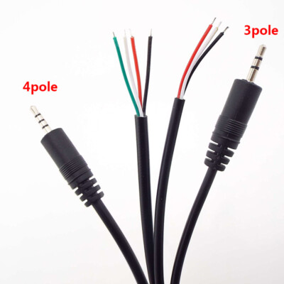 3.5mm Stereo Male Female Connector Aux Audio Extension Cable Core Wire 0.3/1M