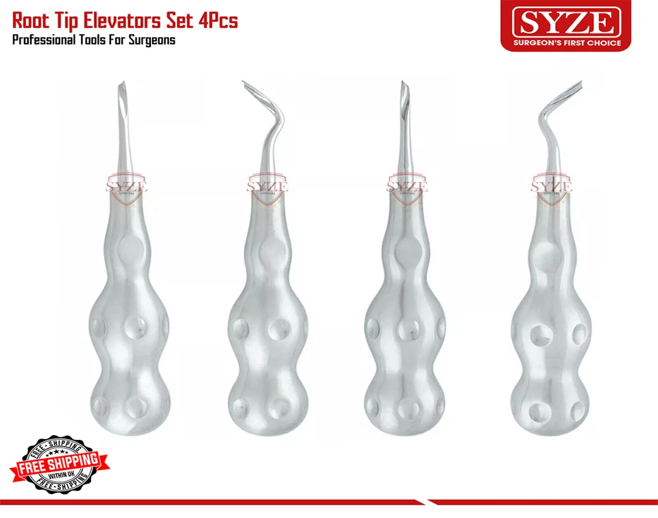 Dental Root Elevators Tooth Extraction Tools Elevator Set Of 4 PCS SYZE CE