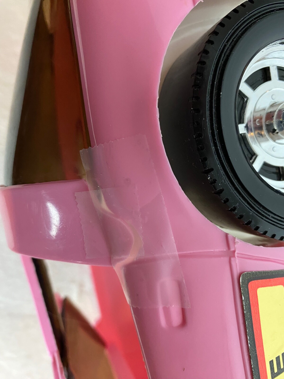Vintage 1980's Pink Corvette Plastic W/ Moving Tires By Gay Toys Inc
