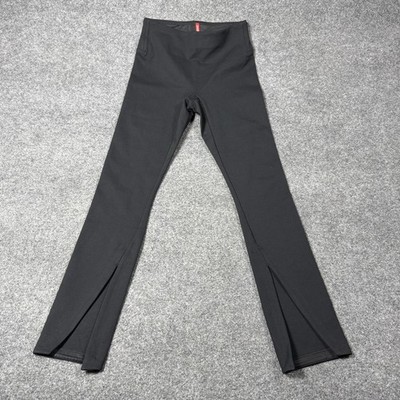 Spanx Leggings Womens Small Black High Rise Split Hem Shaping Ankle Pants