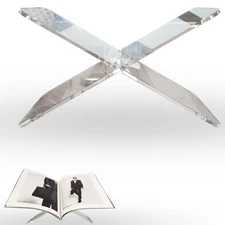 Clear Acrylic Book Stand, Modern Magazine Display Rack, Cookbook, Office Holder