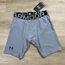 Under Armour Heatgear Fitted Shorts 6.5 Gray Youth Boys Size Large NWT