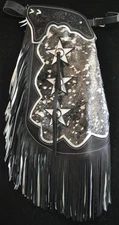 Custom Made Leather Chinks/Hair On Cowhide Metallic Acid Wash Chaps/Made In USA