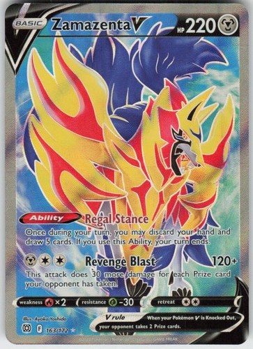 Zamazenta V 163/172 Ultra Rare Brilliant Stars Near Mint