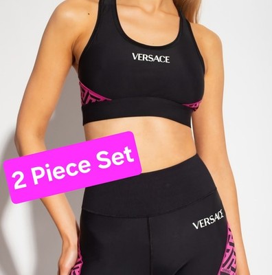 VERSACE Greca Signature Sports Bra & Versace Cycling Shorts SET (2 PIECES) NWT