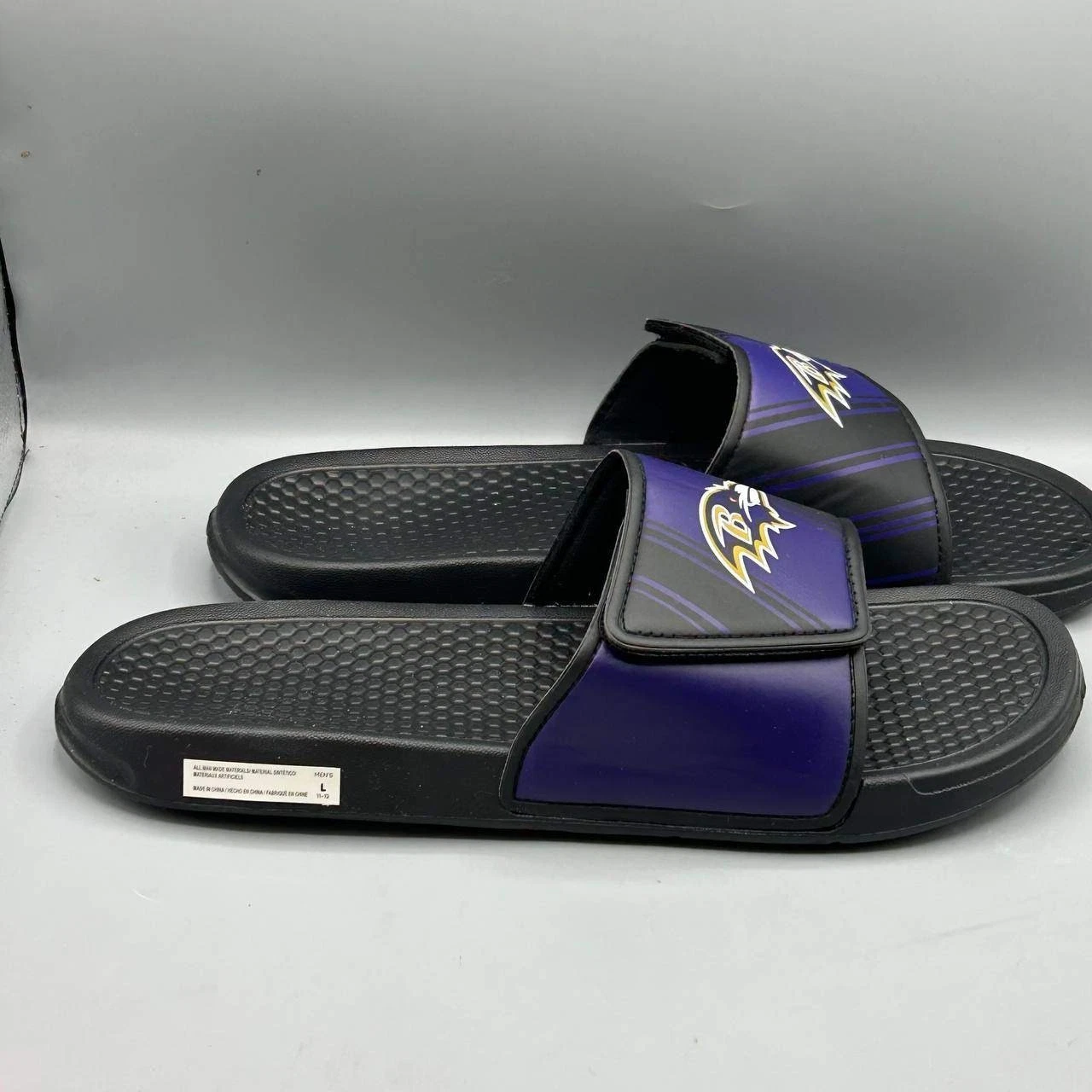 Baltimore Ravens NFL Men Slide Sandals Black Purple Large 11-12 New