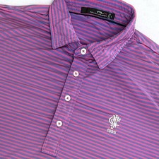 Polo de golf Ralph Lauren RLX para hombre grande a rayas rosa azul camisa de rendimiento logotipo