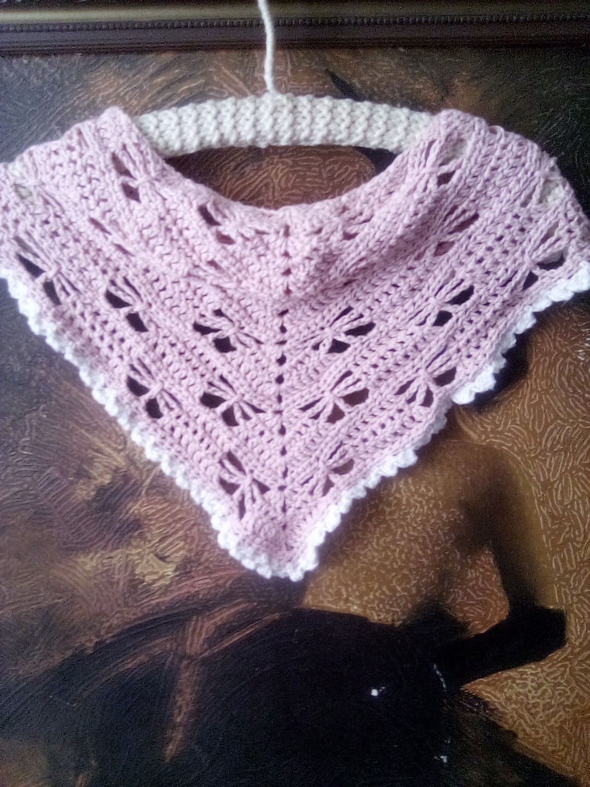 Women's Handmade Small Triangular Crocheted Shawl… - image 1