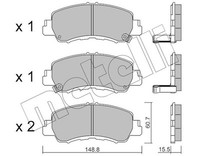 Metelli BremsbeläGe BremsklöTze Vorne FüR Mitsubishi Eclipse Cross Gk_ 1.5