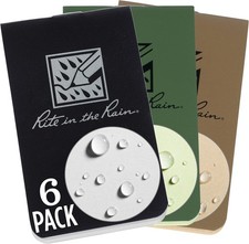 Rite in the Rain Weatherproof On The Go Wallet Notebook, 2" 6 pack, Tactical