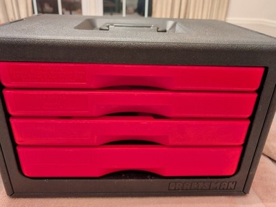 Craftsman 4-Drawer Black and Red Plastic Tool Box With Handle EUC