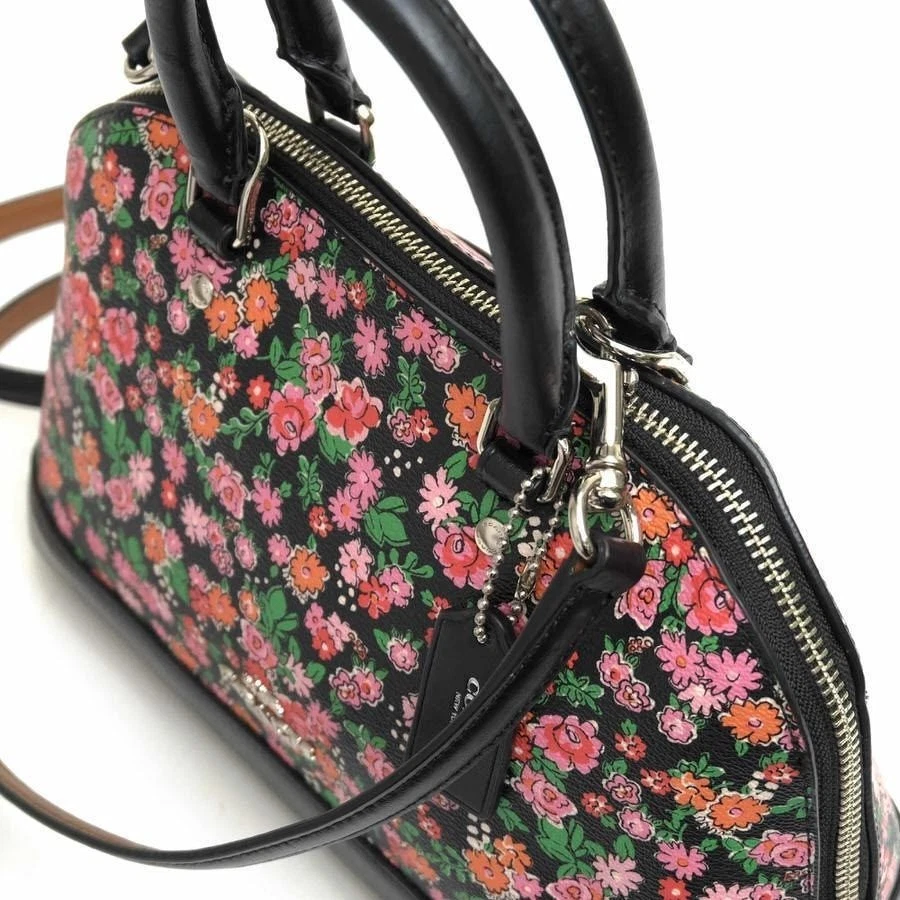 COACH Leather Satchel Handbag Sierra Posy Cluster Floral Shoulder 25 x 18cm - Image 4 of 4