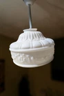 Vintage White Milk Glass Ceiling Light Shade Floral Embossed 3" Fitter