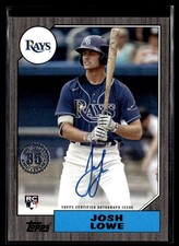 2022 Topps 1987 Baseball Autographs Black Josh Lowe RC Auto 073/199 Tampa Bay