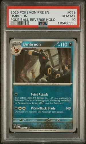 Pokemon Umbreon Prismatic Evolutions Poke Ball Reverse Holo #059 PSA 10 Gem Mint