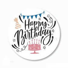 BIRTHDAY LABELS HAPPY BIRTHDAY SCRAPBOOK STICKERS ENVELOPE SEALS PARTY FAVORS
