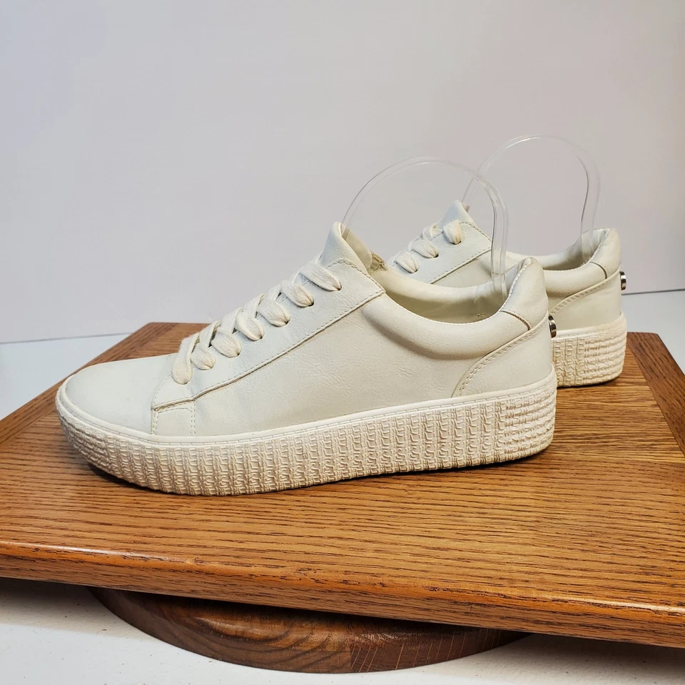 Steve Madden Shoes Womens Size 7.5M White HANLY Platform Sneakers Casual Lace Up - Image 3 of 4