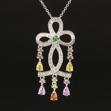 $4950 / EFFY / Watercolors Gemstone & Diamond Necklace / 14K Gold