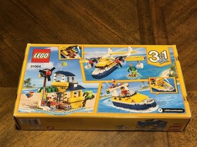 New LEGO 31064 Creator Island Adventures 3-in-1 Sea Plane Boat Hut Retired 2017