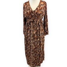 Next Maternity Nursing Dress Size 12 Animal Print Brown Viscose BNWT