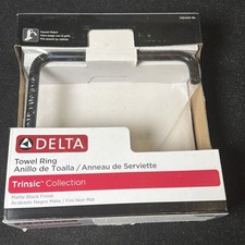 Delta 759460-BL Trinsic Collection Wall Mounted Towel Ring Matte Black Finish