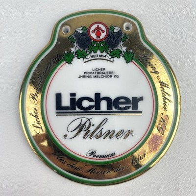 Zapfhahnschild ''Licher Pilsner Premium'', aus Porzellan - Bier Brauerei Lich